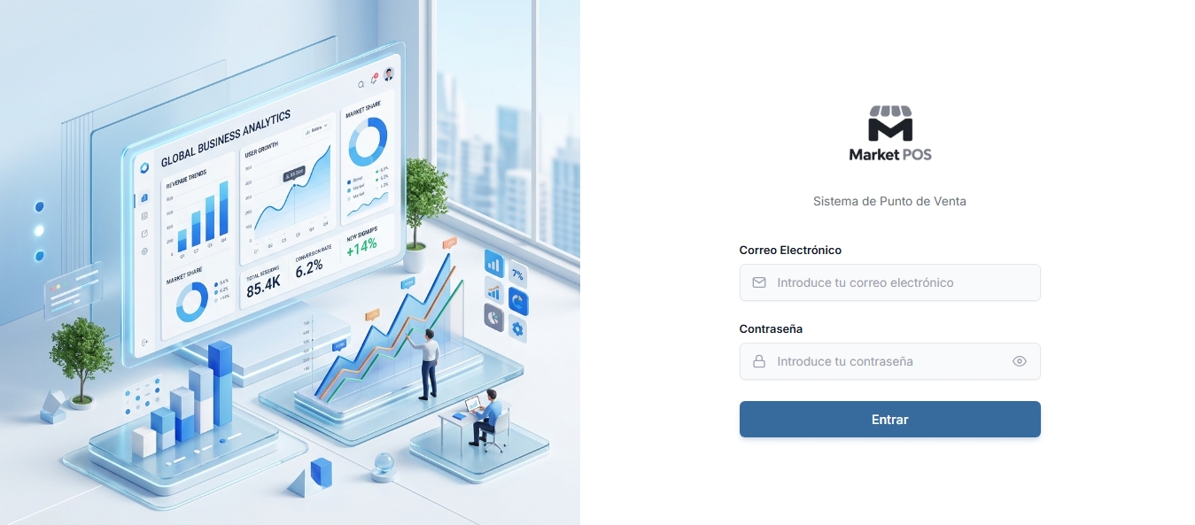 Pantalla de Control de Acceso Seguro MarketPOS